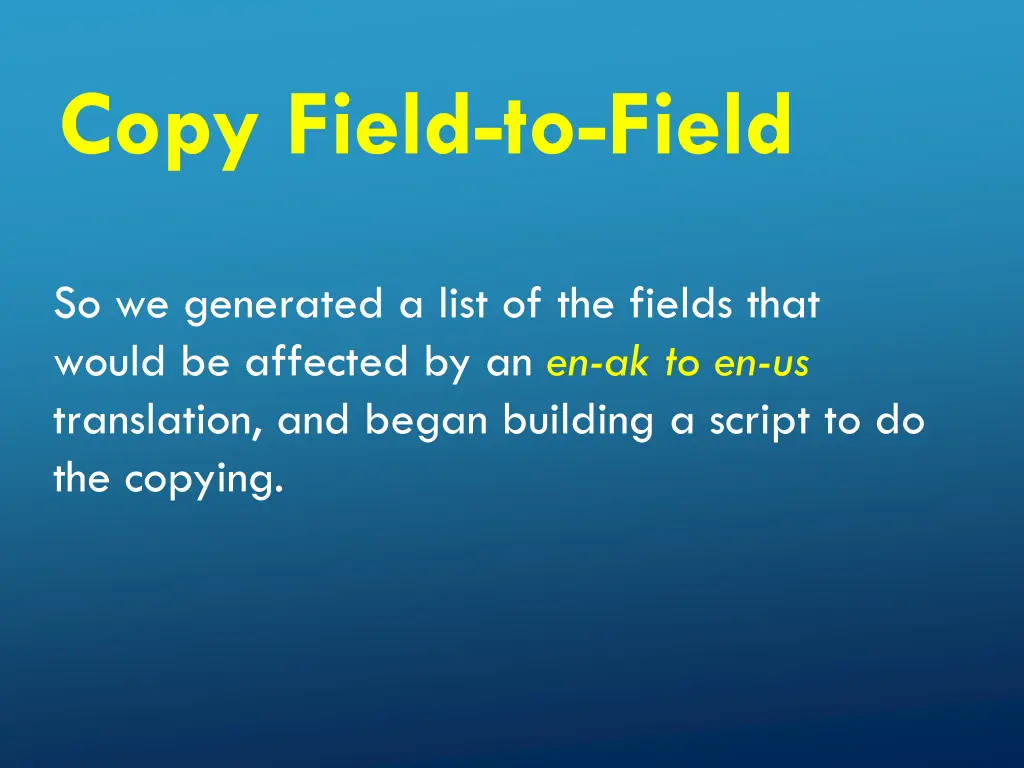 copy field to field