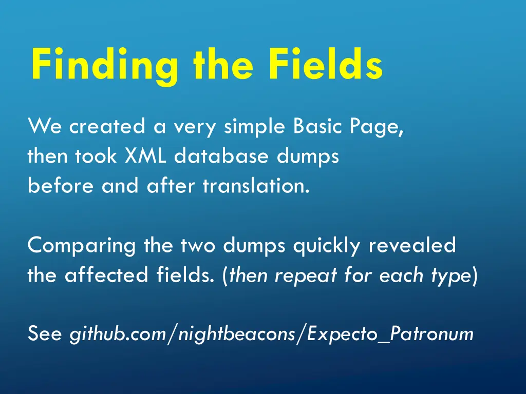 finding the fields