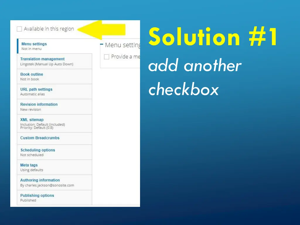 solution 1 add another checkbox