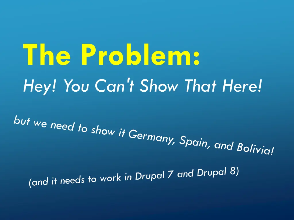 the problem hey you can t show that here