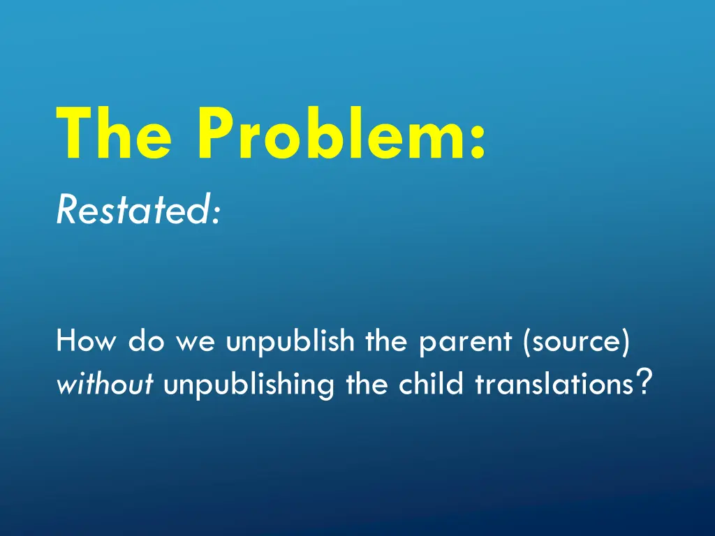 the problem restated