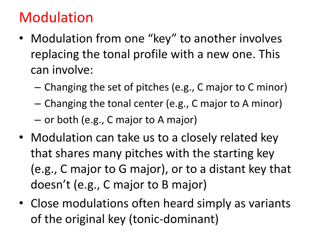 modulation modulation from one key to another