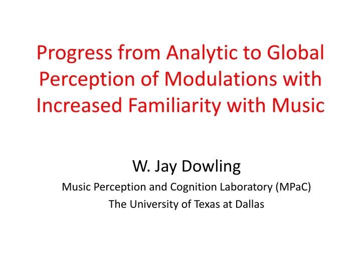 progress from analytic to global perception