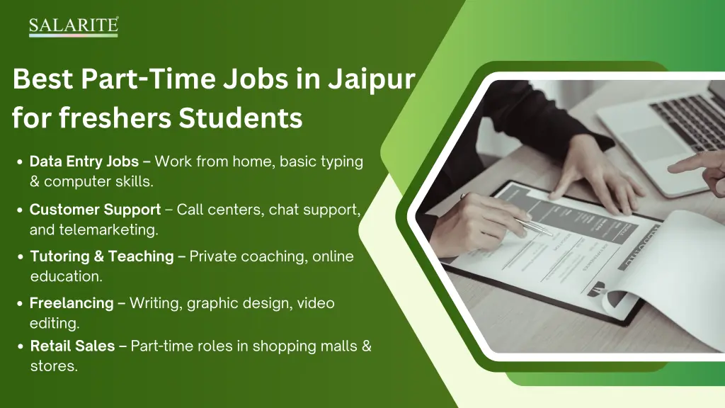 best part time jobs in jaipur for freshers