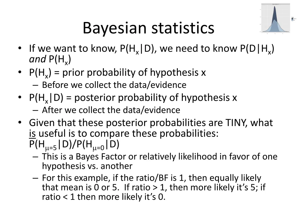 bayesian statistics if we want to know