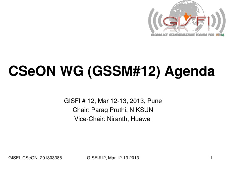 cseon wg gssm 12 agenda