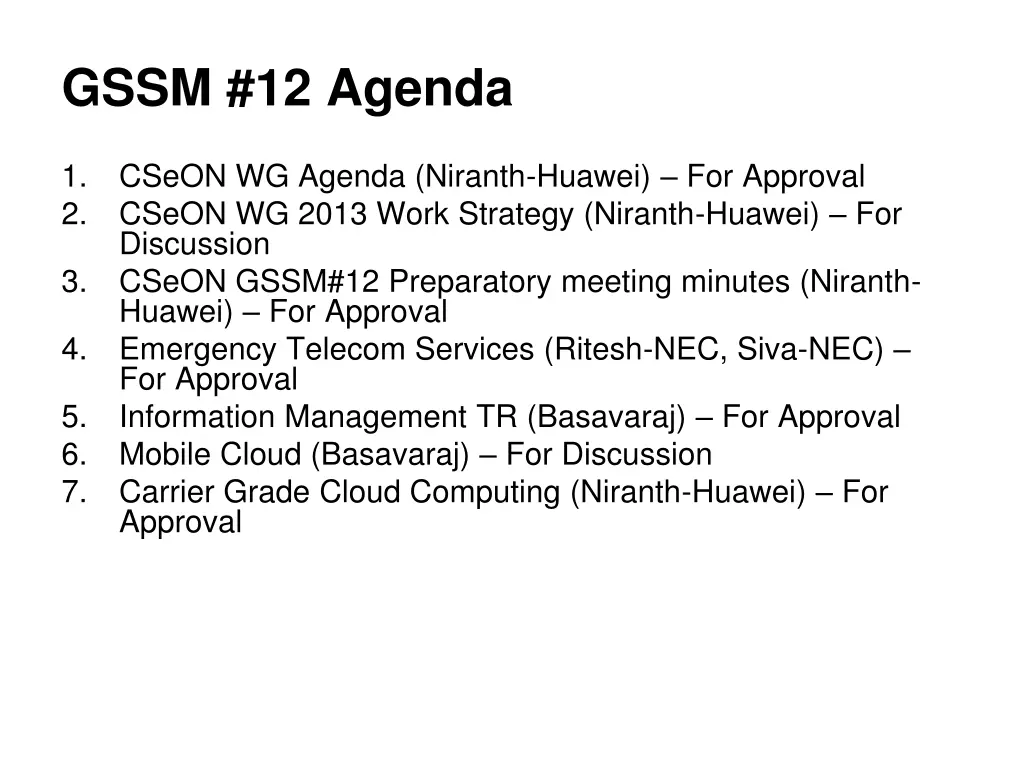 gssm 12 agenda