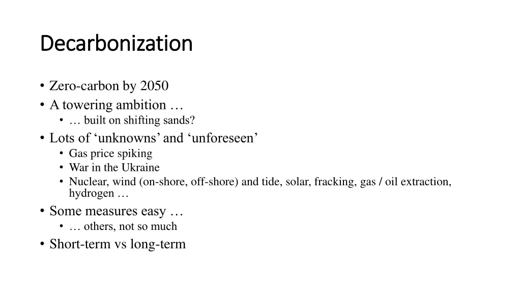 decarbonization decarbonization