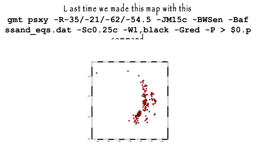 l ast time we made this map with this gmt psxy