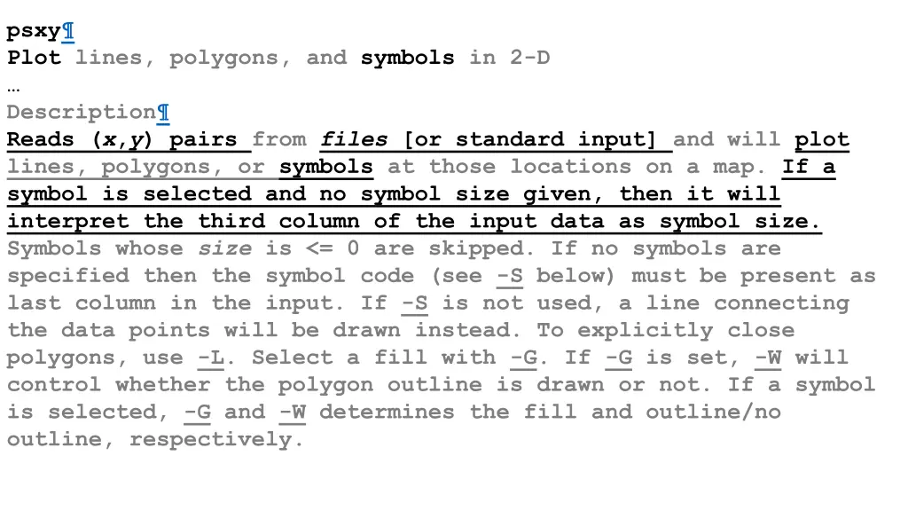 psxy plot lines polygons and symbols