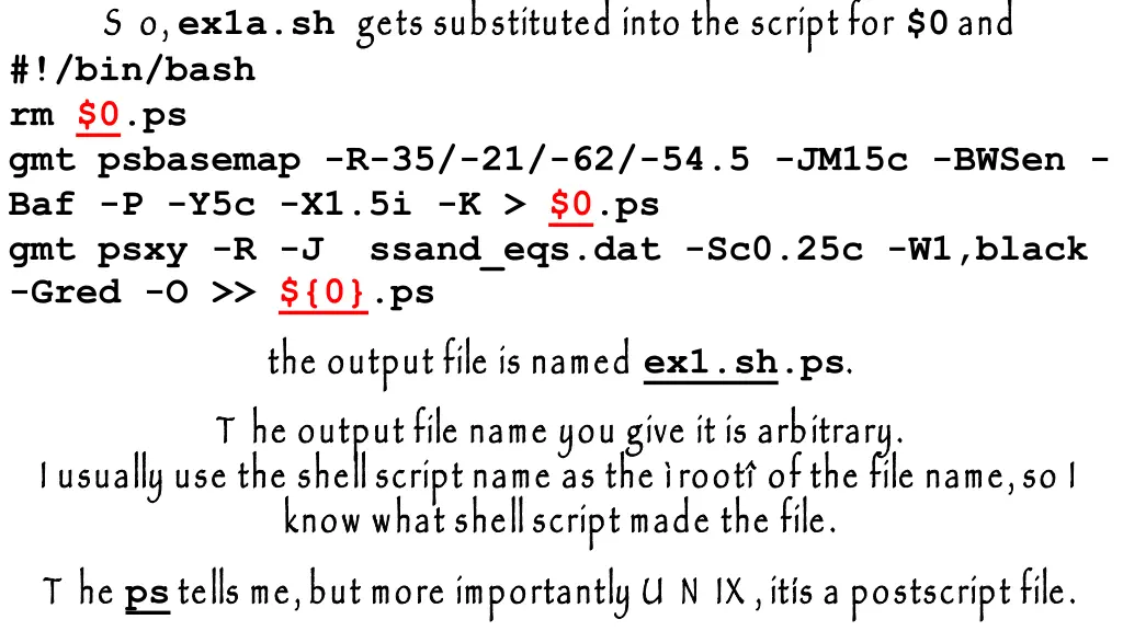 s o ex1a sh gets substituted into the script