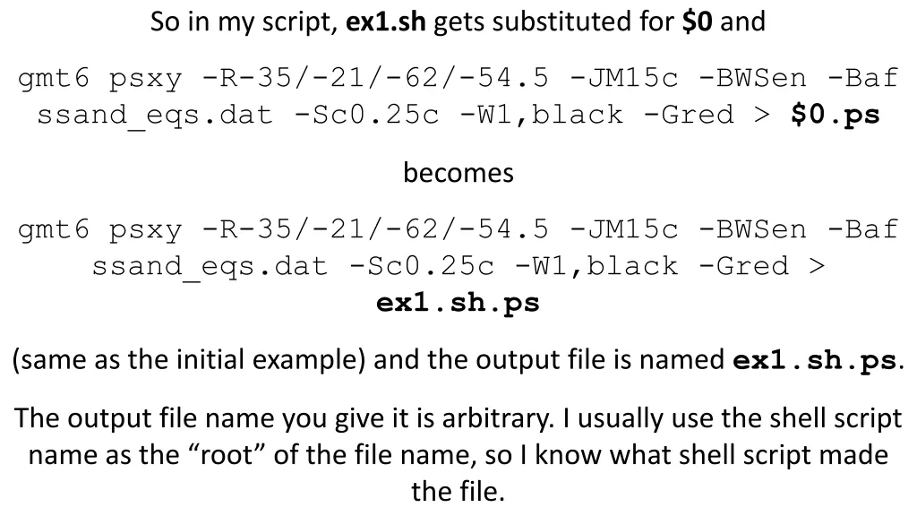 so in my script ex1 sh gets substituted for 0 and