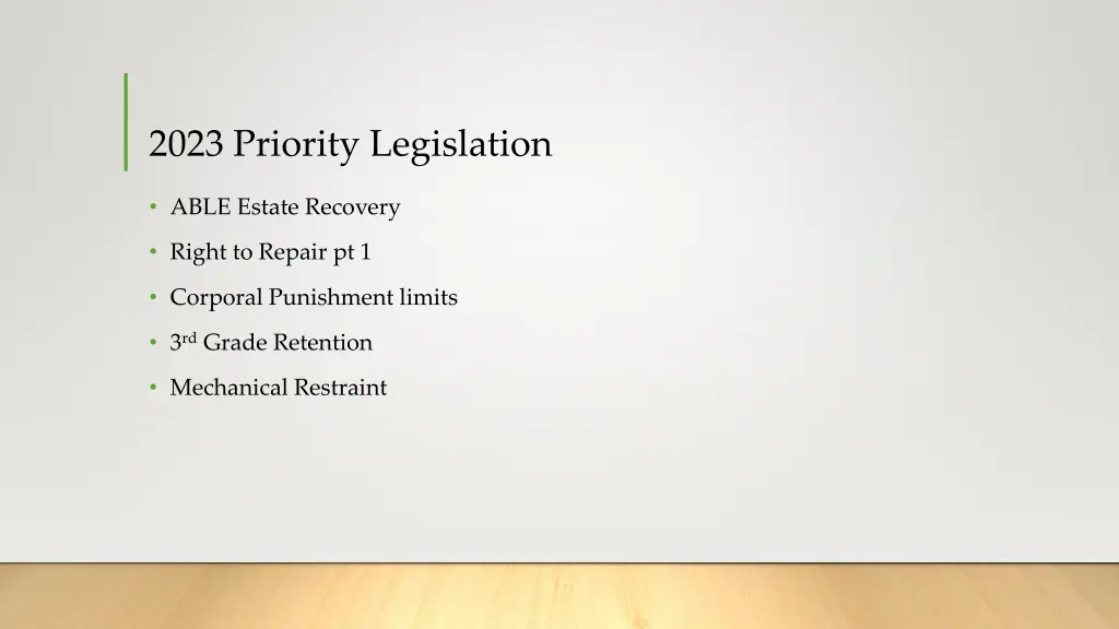 2023 priority legislation