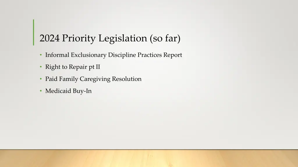 2024 priority legislation so far