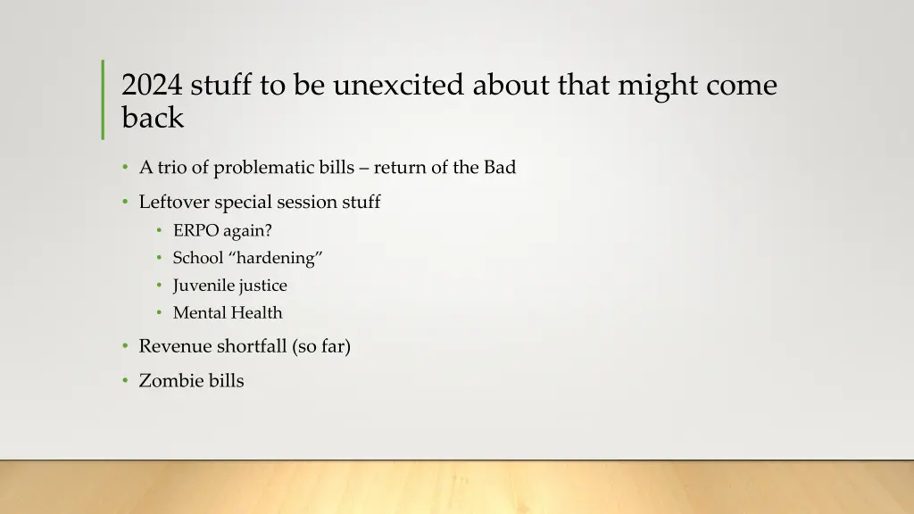 2024 stuff to be unexcited about that might come