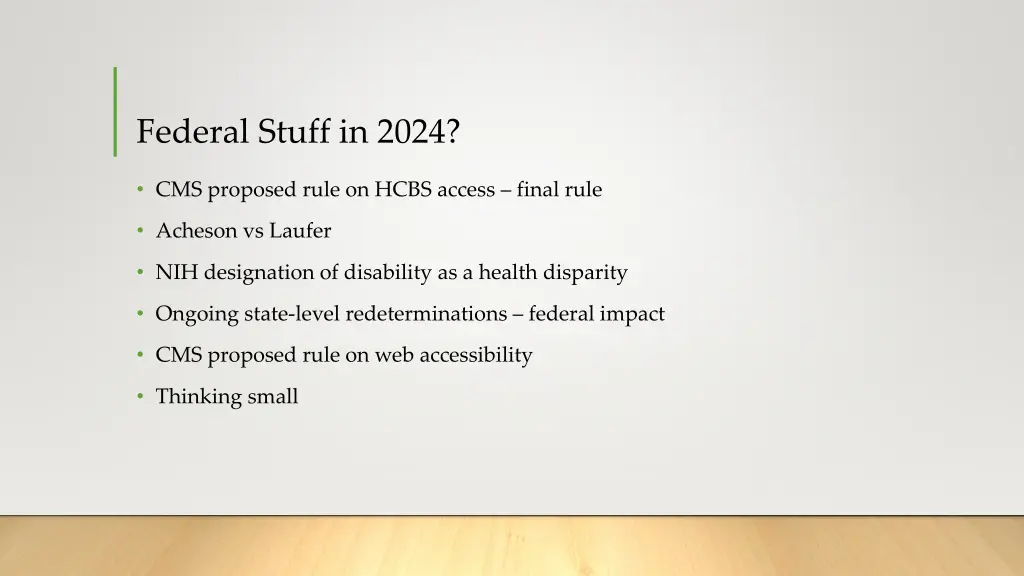 federal stuff in 2024