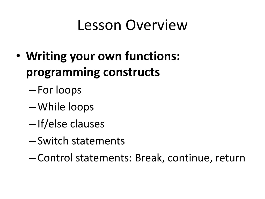 lesson overview