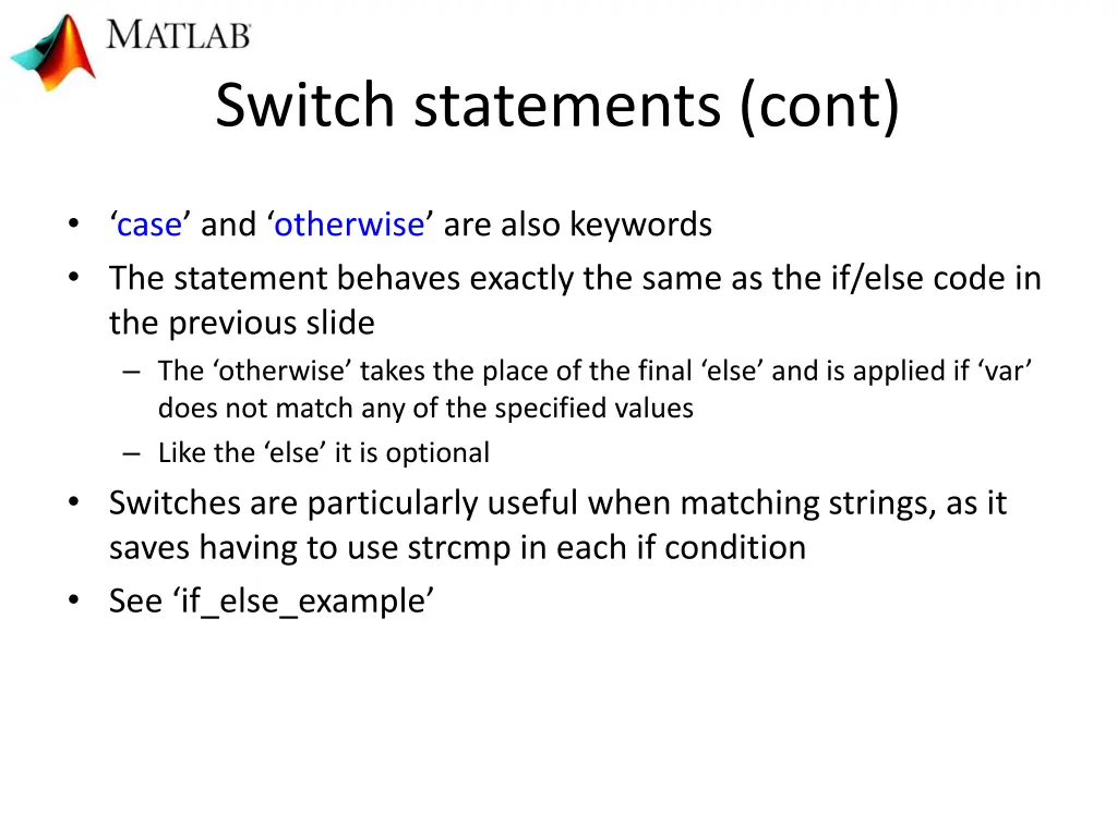switch statements cont 1