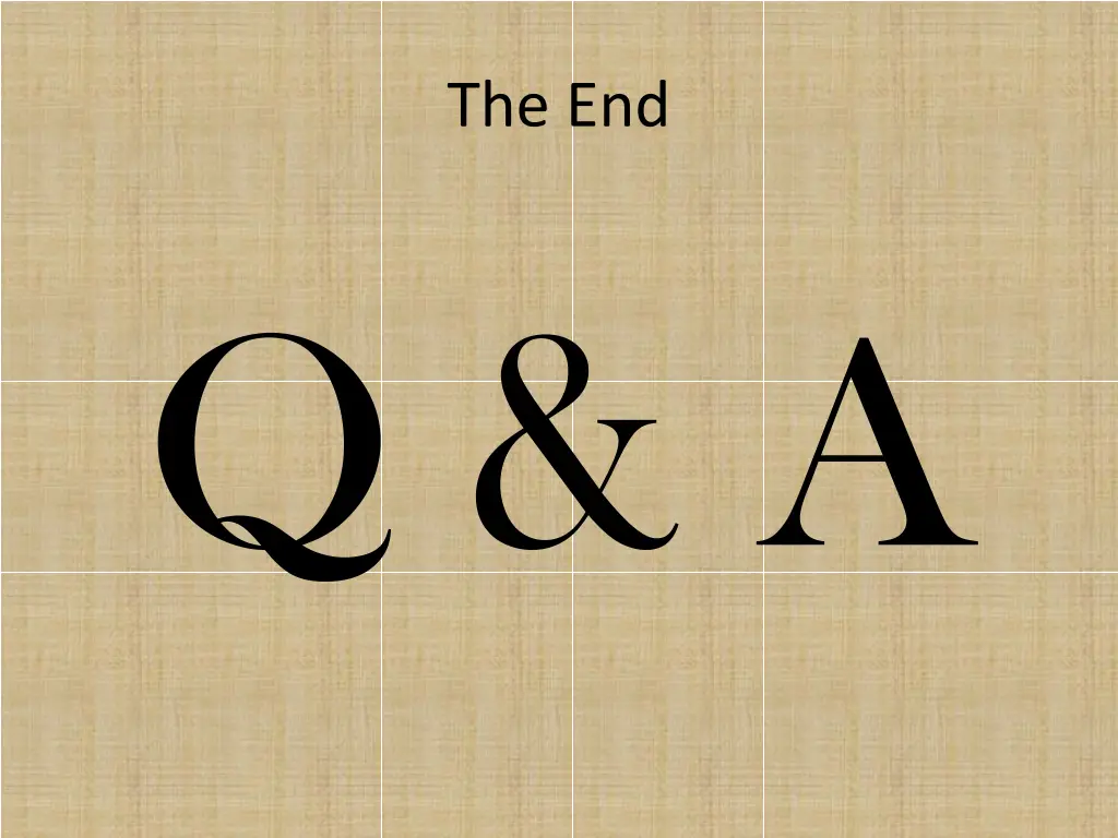 the end