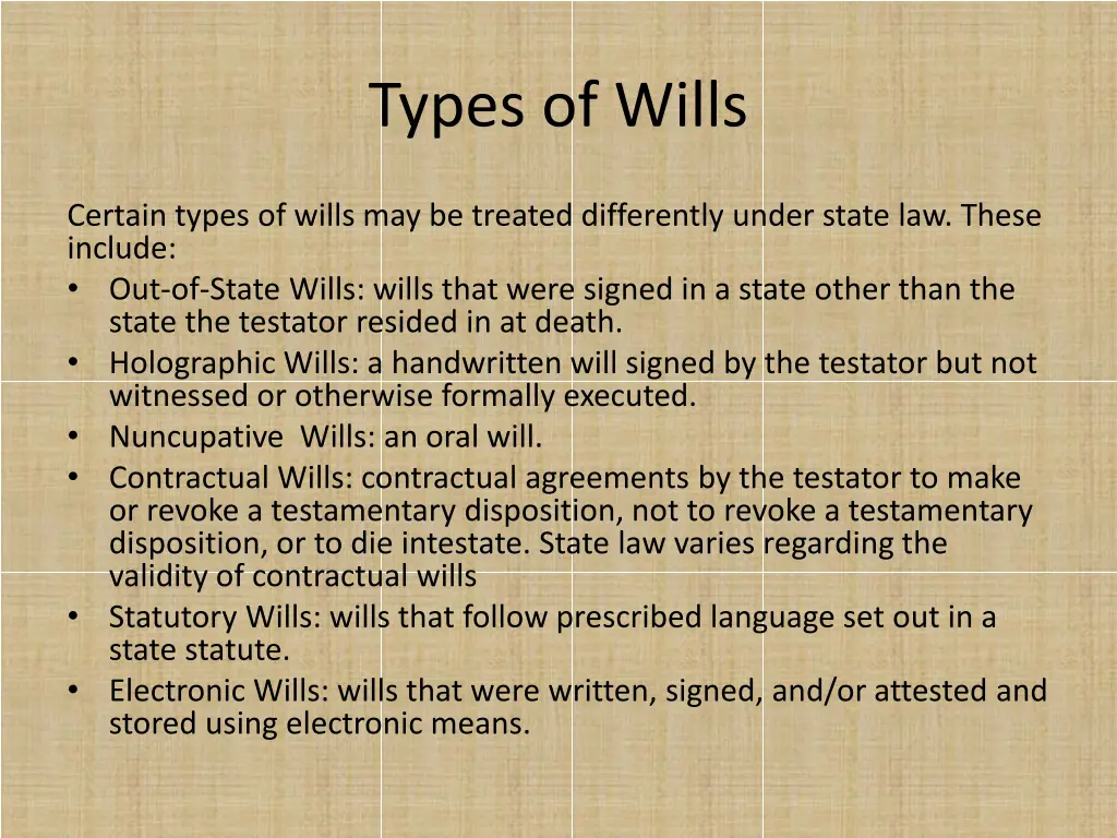 types of wills
