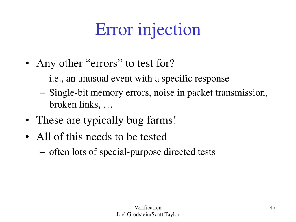 error injection