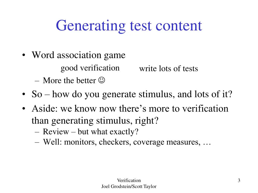 generating test content