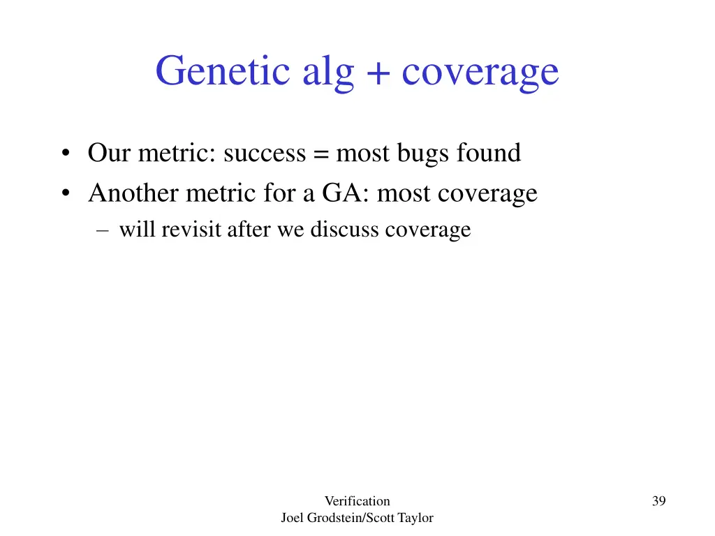 genetic alg coverage