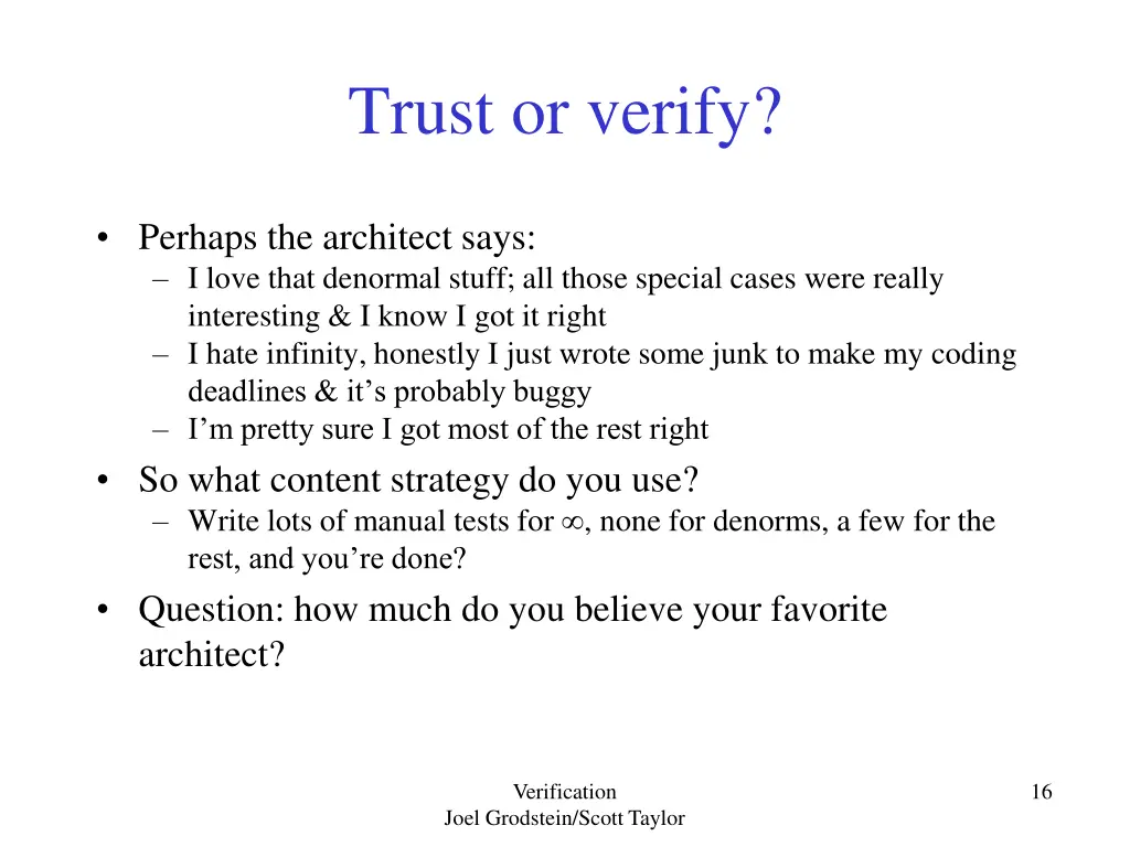 trust or verify