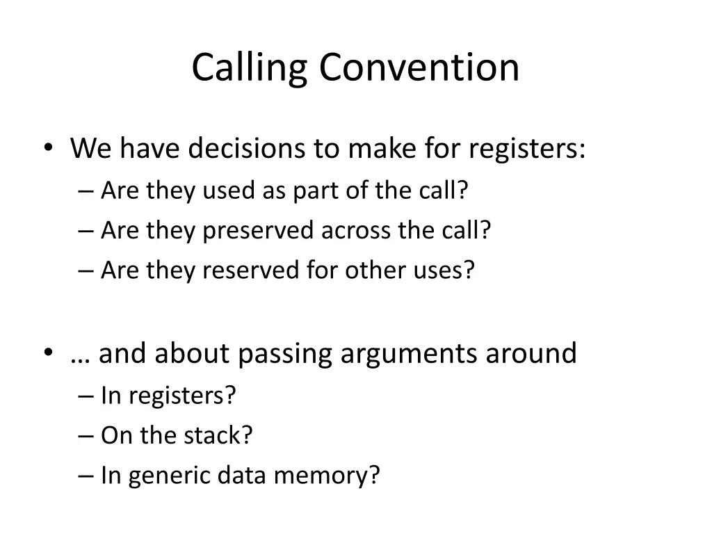 calling convention