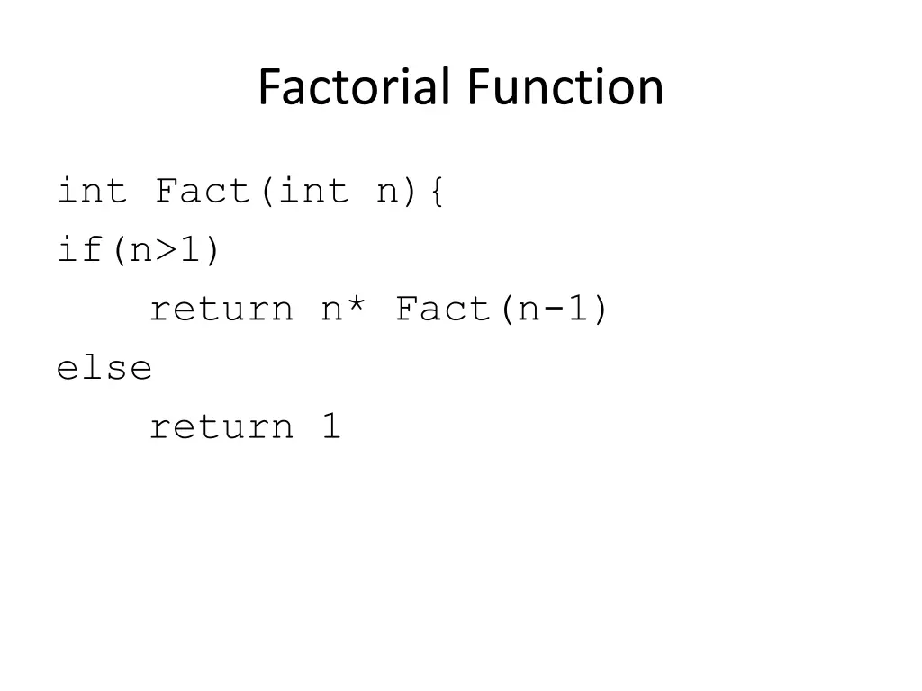 factorial function