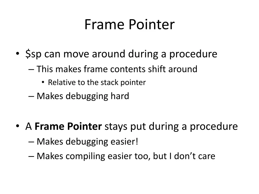 frame pointer