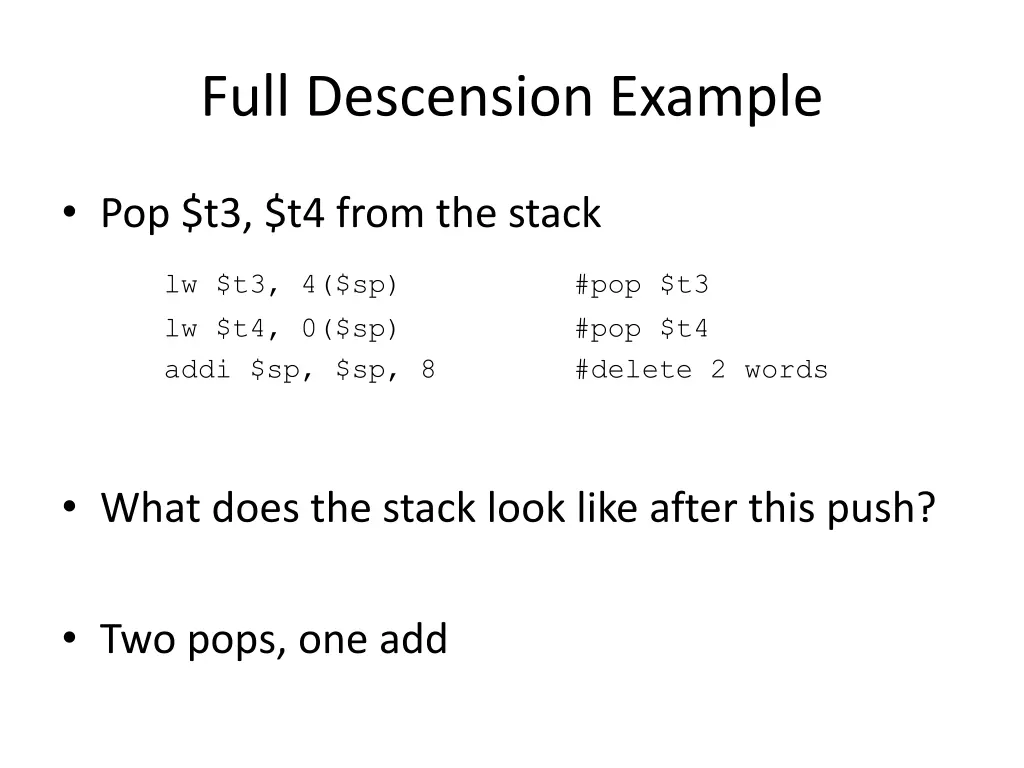 full descension example 1
