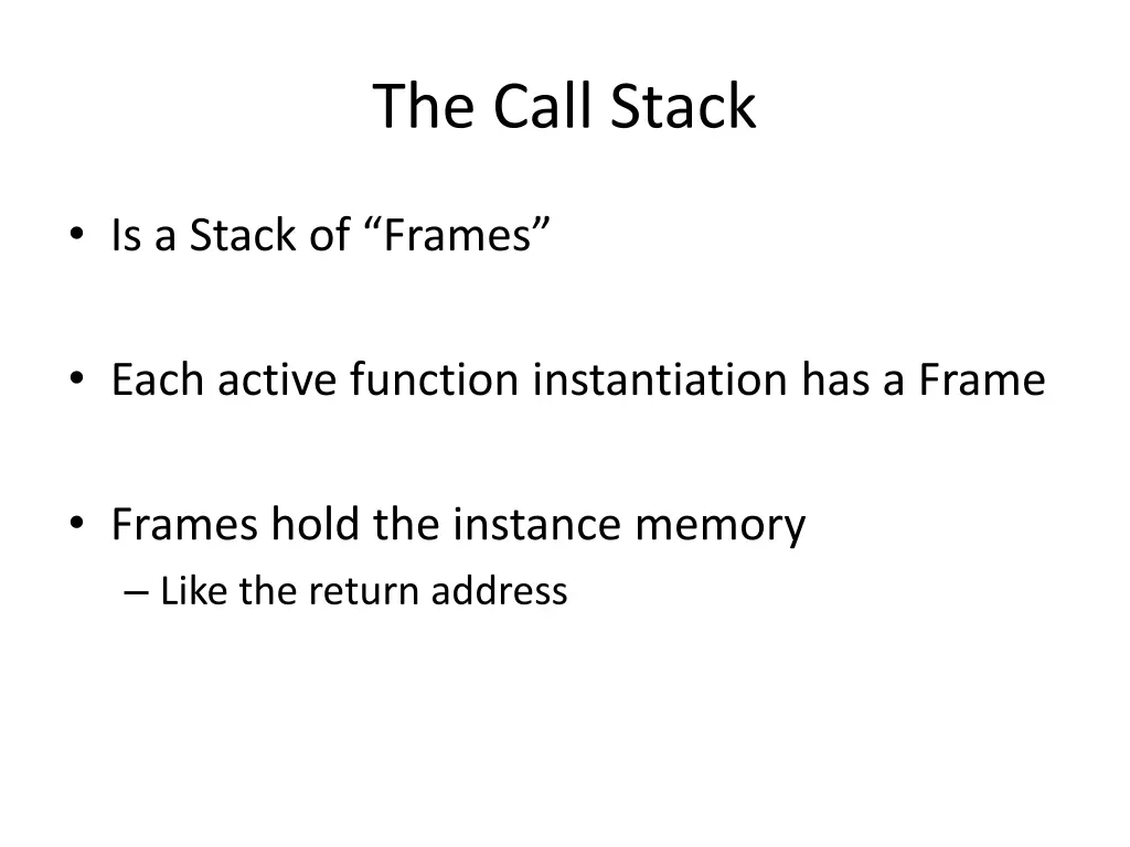 the call stack
