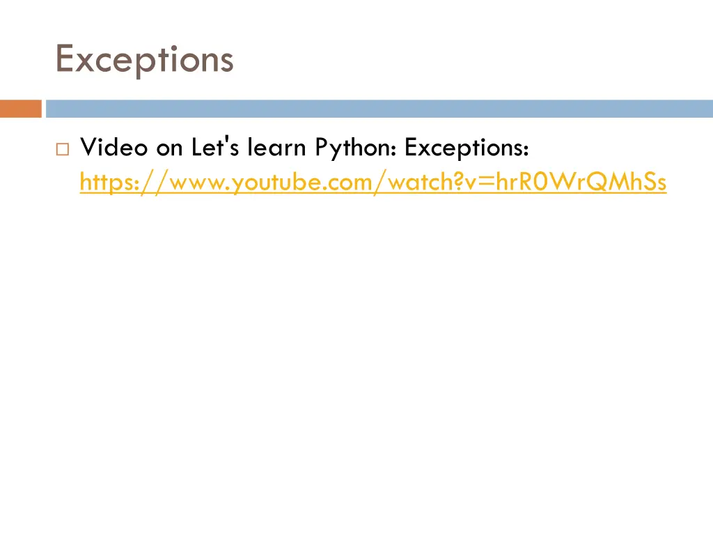 exceptions