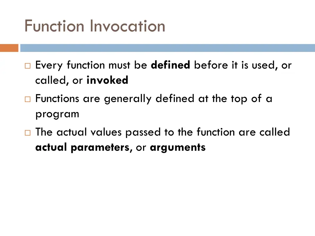 function invocation