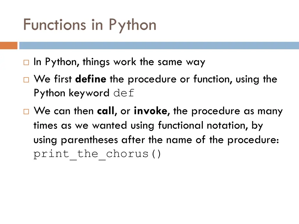 functions in python