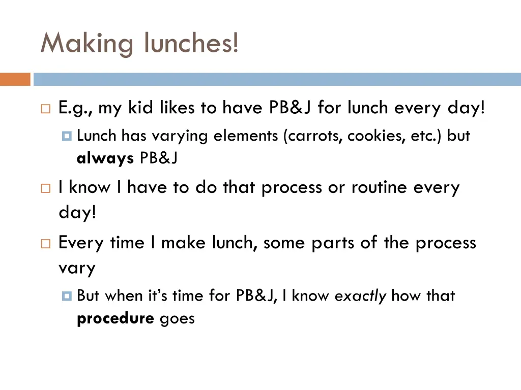 making lunches