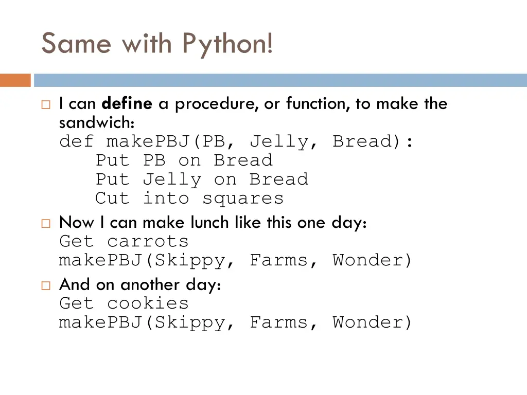 same with python