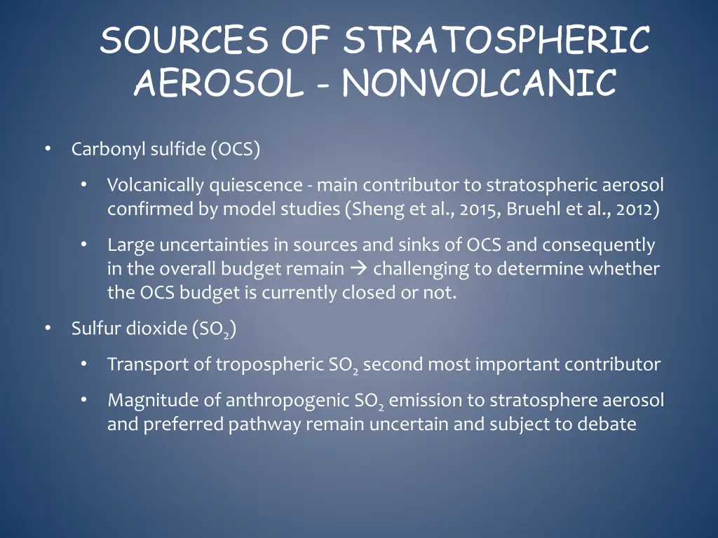 sources of stratospheric aerosol nonvolcanic
