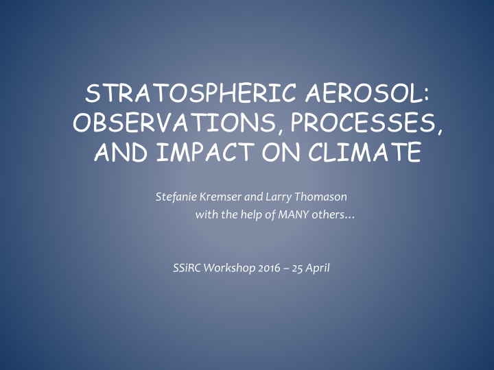 stratospheric aerosol observations processes