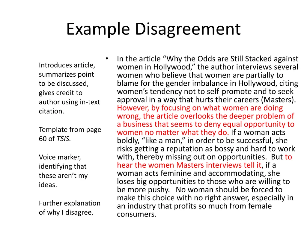 example disagreement
