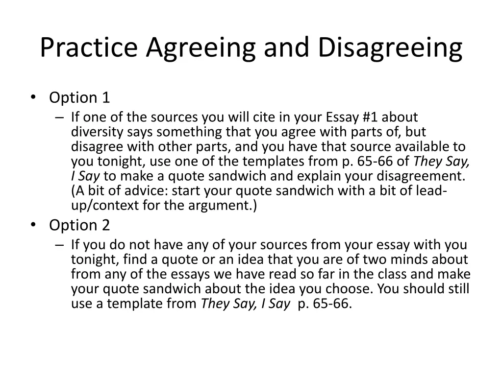 practice agreeing and disagreeing