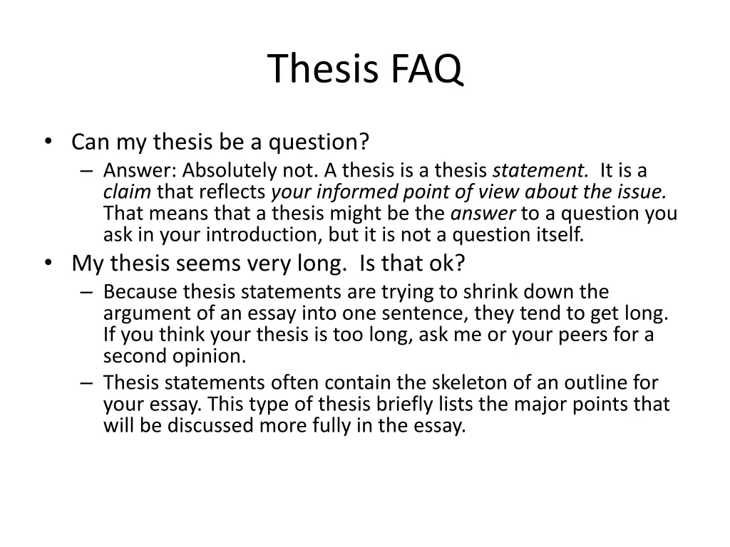 thesis faq 1
