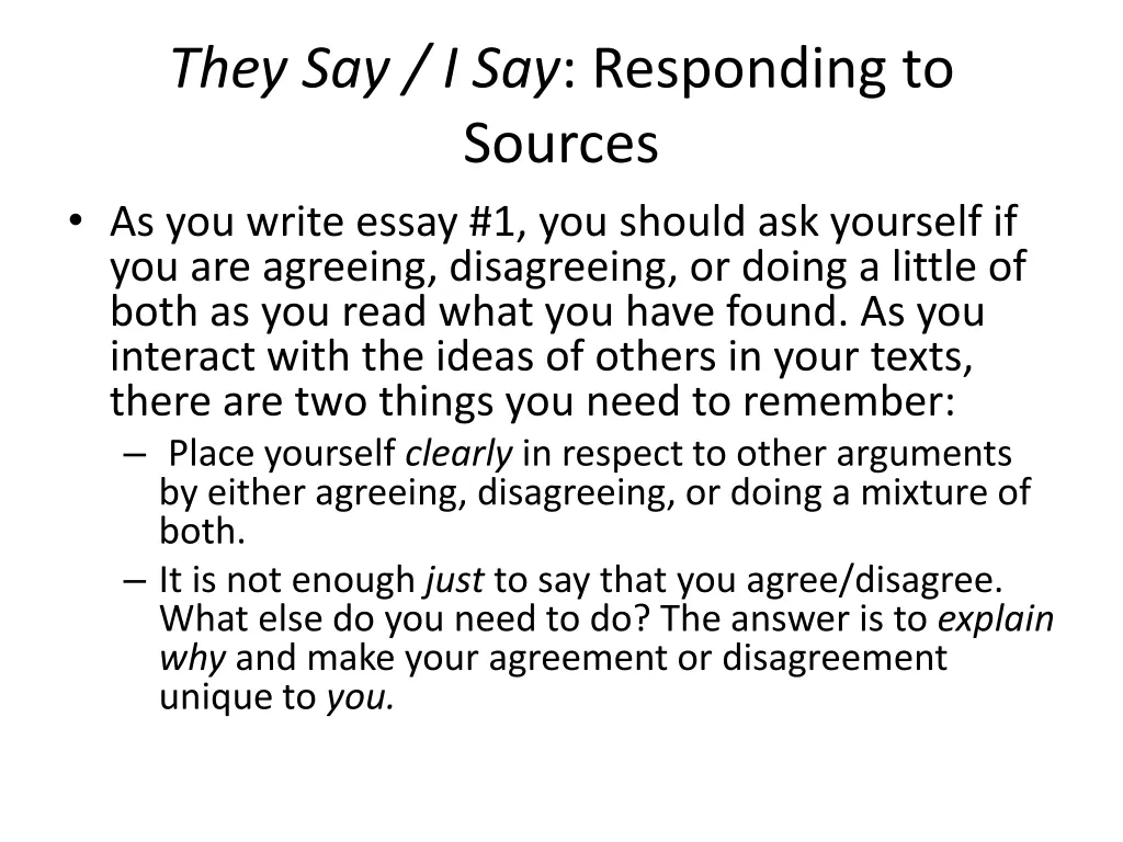 they say i say responding to sources as you write