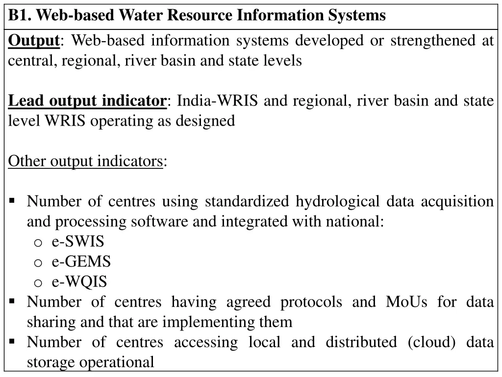 b1 web based water resource information systems