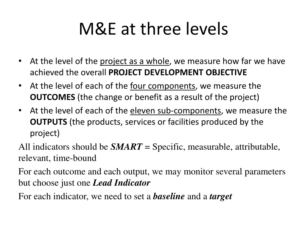 m e at three levels