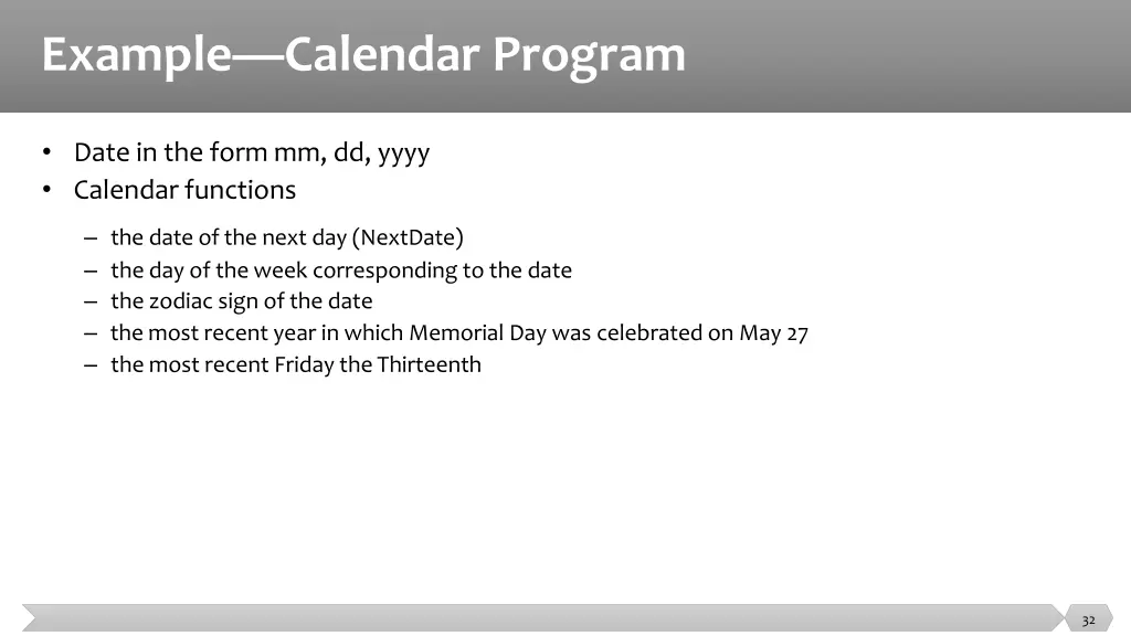 example calendar program