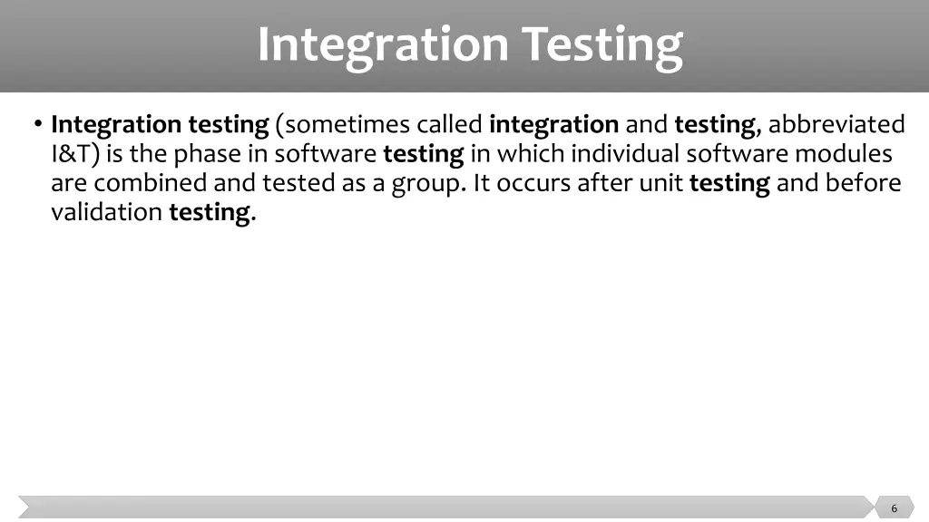 integration testing 1