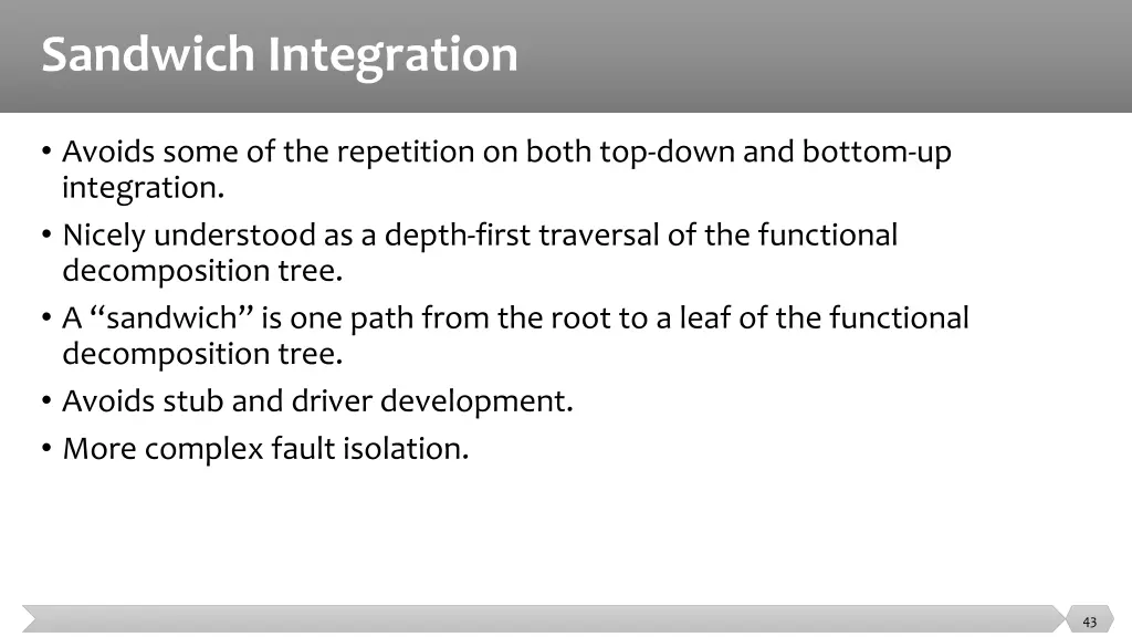 sandwich integration