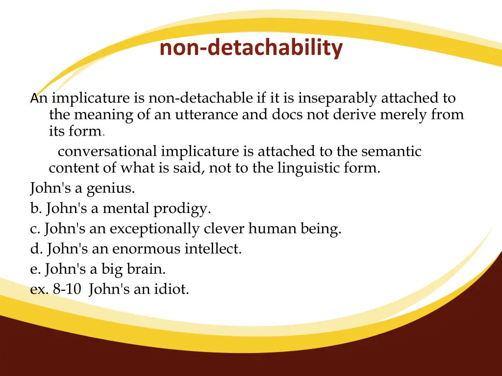 non detachability